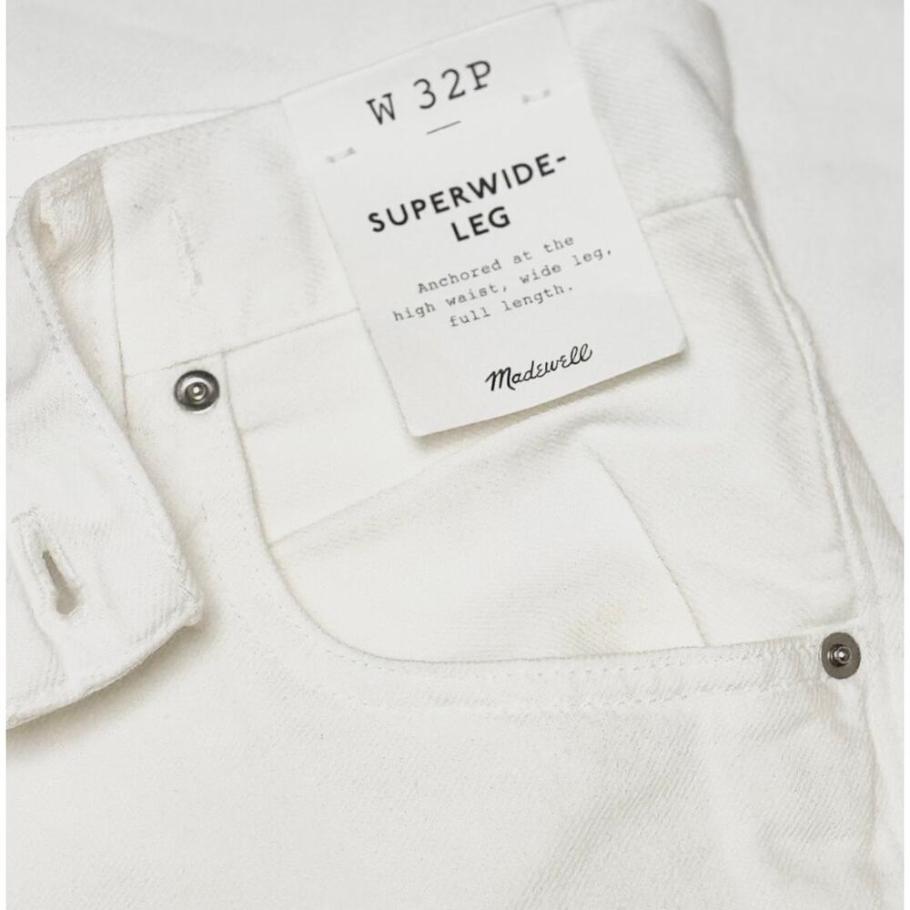 Madewell Superwide Leg Jeans Tile White High Rise 32P NWT - Picture 4 of 7